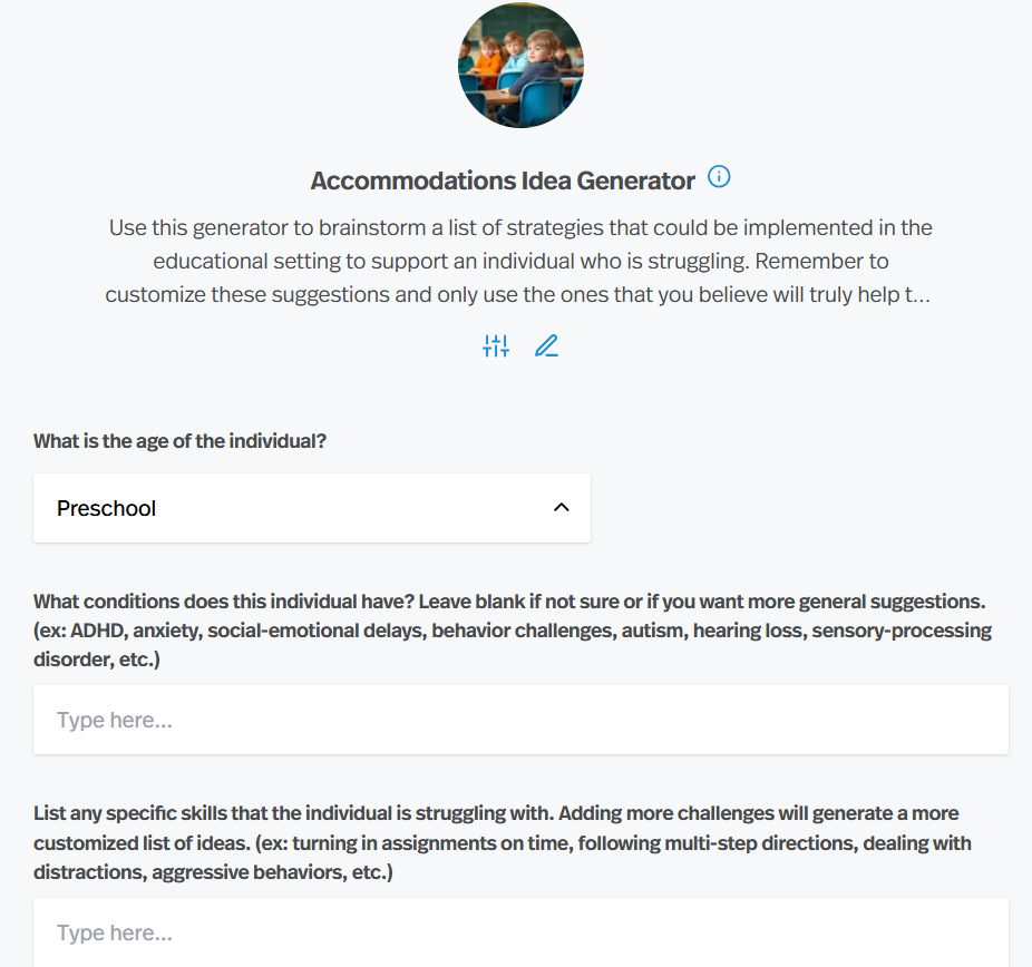 accommodations and modifications idea generator for speech-language therapy